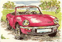 Triumph Spitfire - Postkarte vom 1. Spitfire Club Deutschland